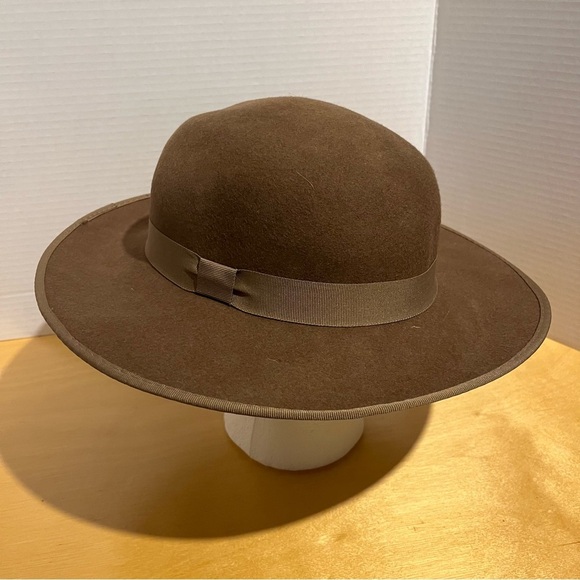 Sole Society Wide brim 100% Wool Brown Fedora One size hat Explorer Classic - Picture 2 of 10